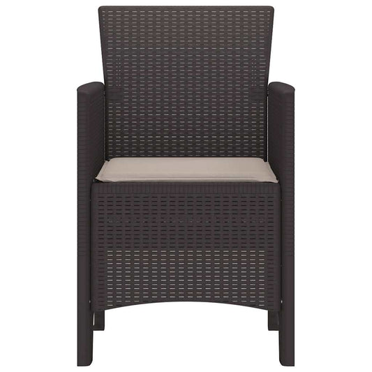 Hage Stol med pute 2 pcs Brun 53 x 49 x 85 cm Polypropen