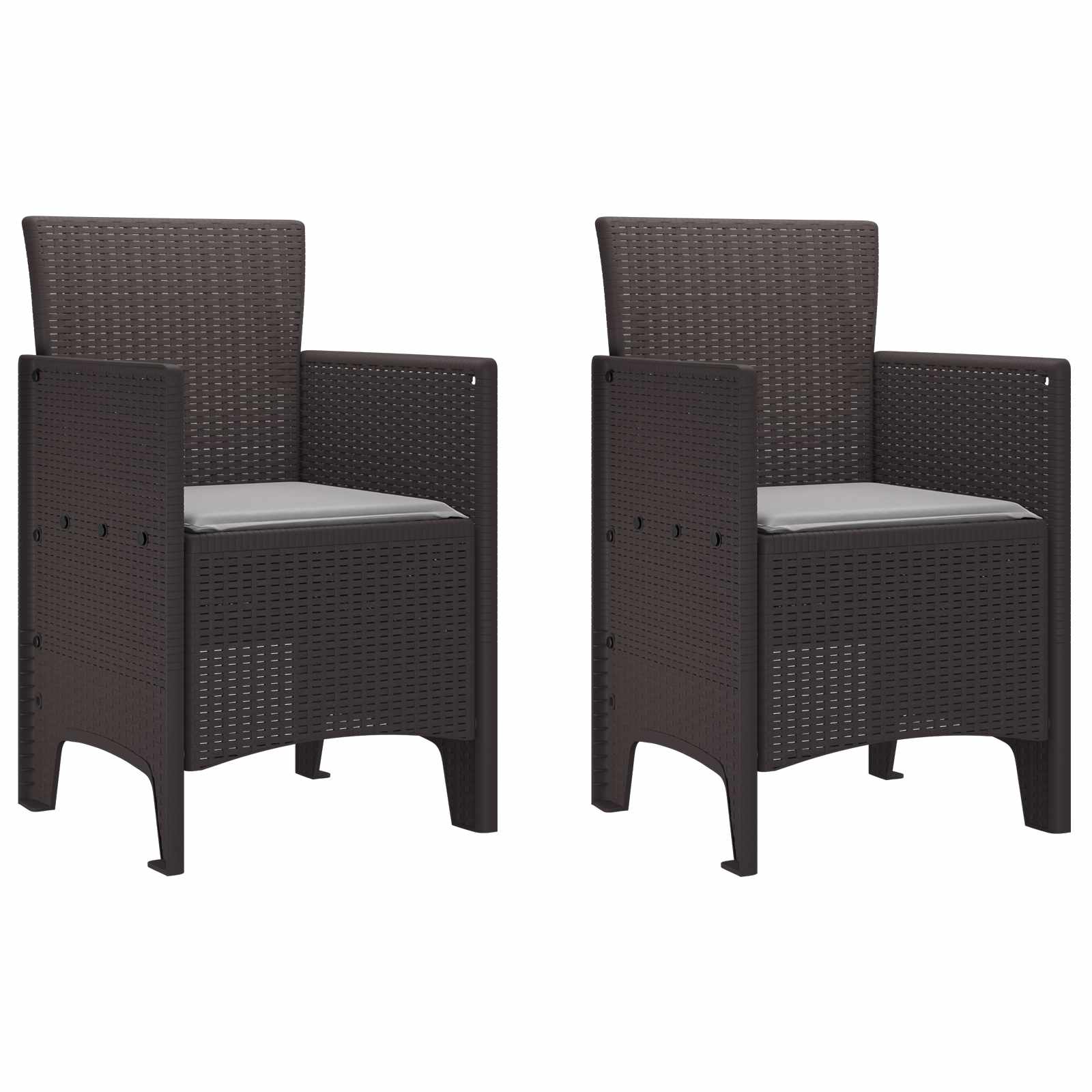 Hage Stol med pute 2 pcs Brun 53 x 49 x 85 cm Polypropen vidaXL