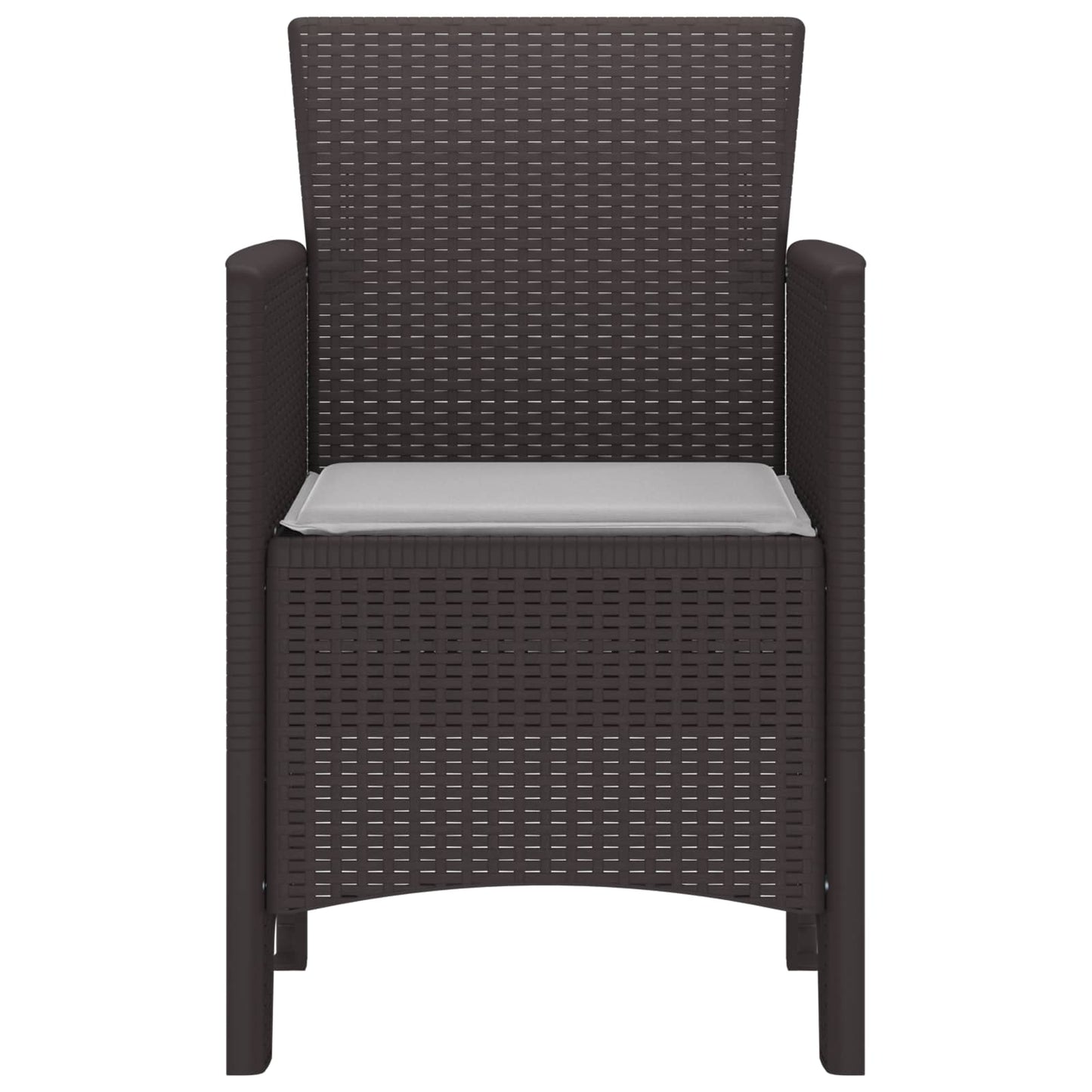 Hage Stol med pute 2 pcs Brun 53 x 49 x 85 cm Polypropen vidaXL
