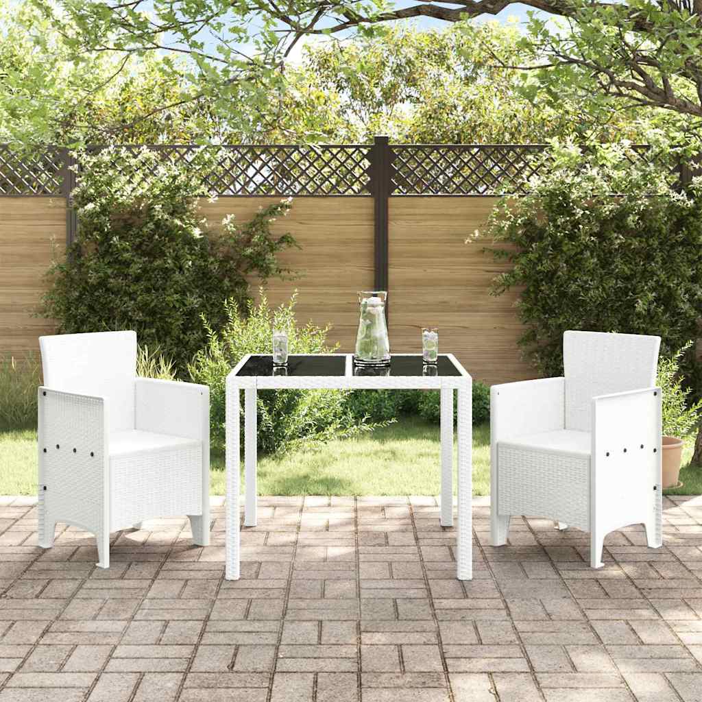 Hage Stol med pute 2 pcs Hvit 53 x 49 x 85 cm Polypropen