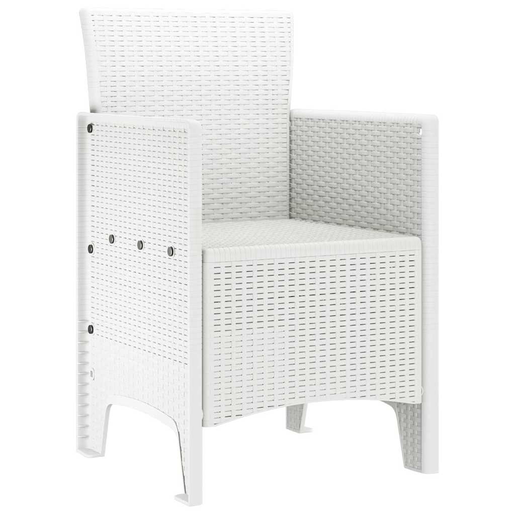 Hage Stol med pute 2 pcs Hvit 53 x 49 x 85 cm Polypropen