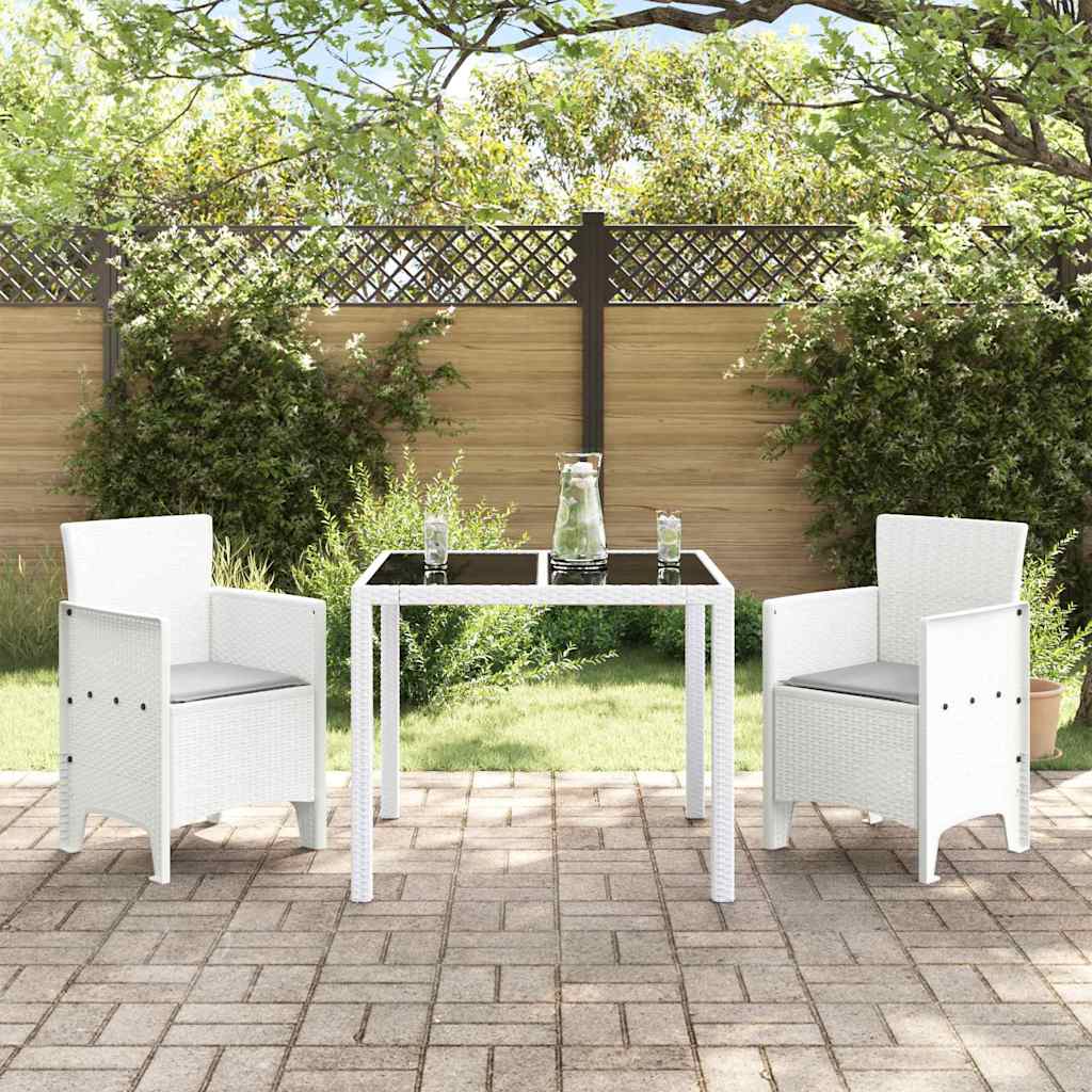 Hage Stol med pute 2 pcs Hvit 53 x 49 x 85 cm Polypropen