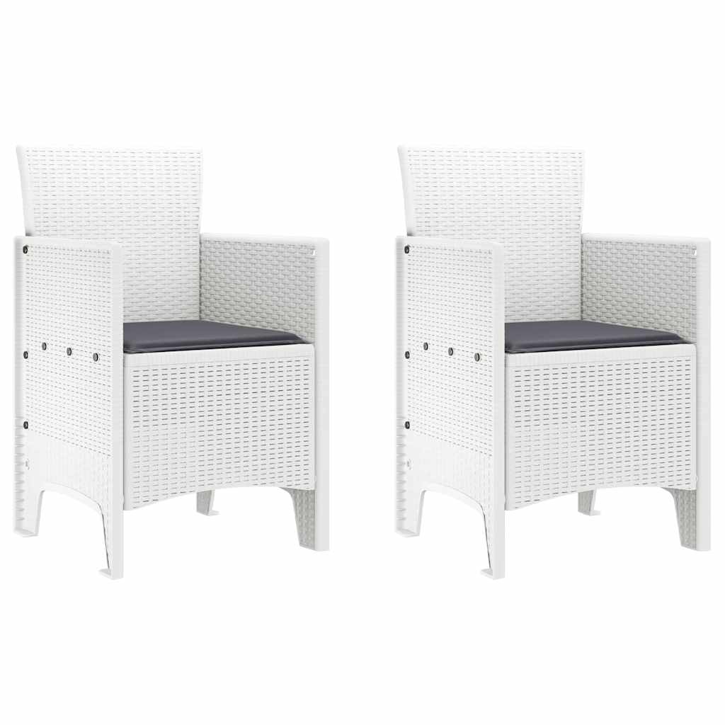Hage Stol 2 pcs Hvit 53 x 49 x 85 cm PP