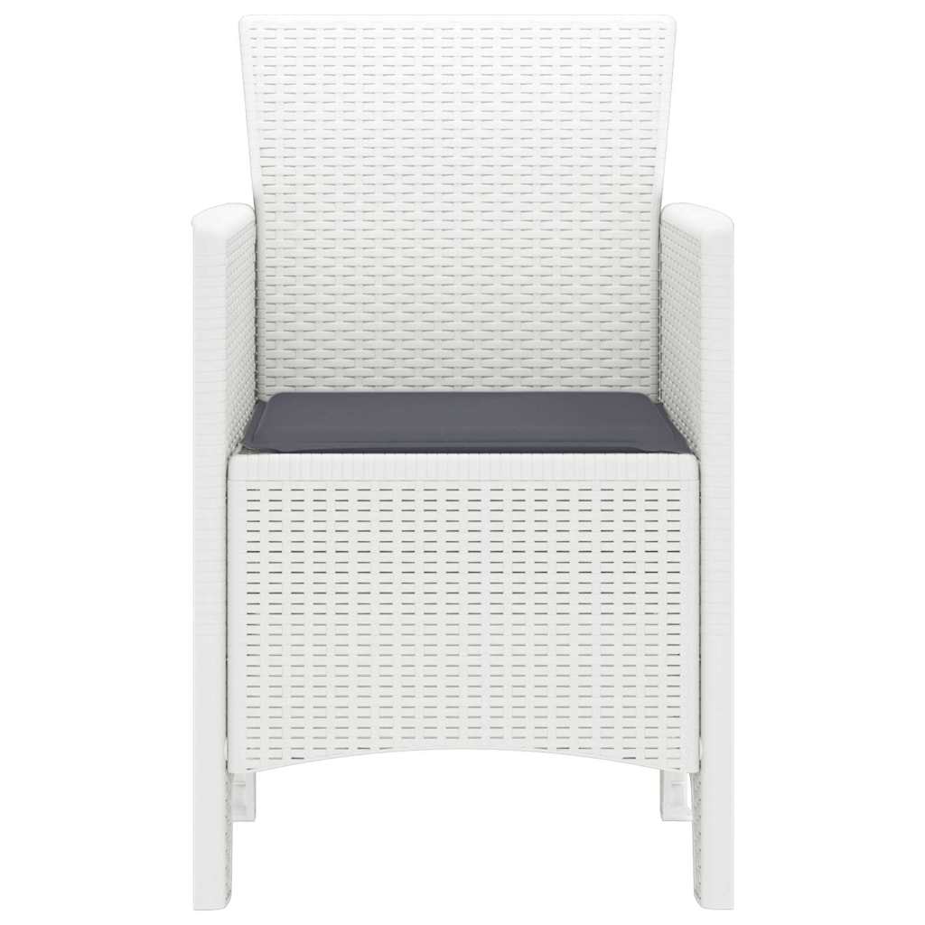 Hage Stol 2 pcs Hvit 53 x 49 x 85 cm PP