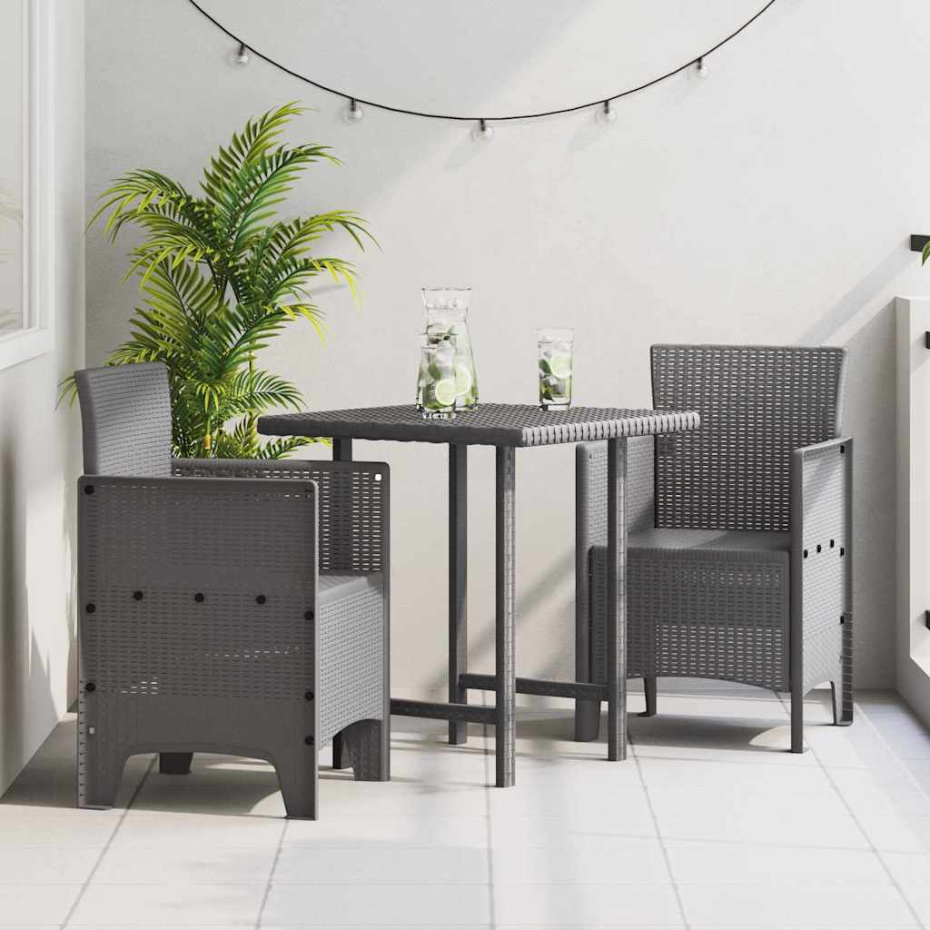 Hage Stol med pute 2 pcs Lysegrå 53 x 49 x 85 cm Polypropen