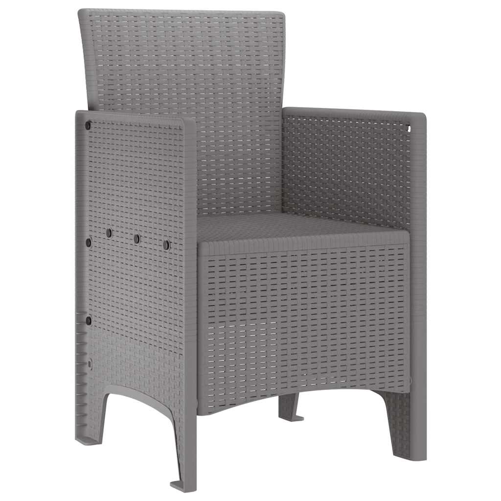 Hage Stol med pute 2 pcs Lysegrå 53 x 49 x 85 cm Polypropen