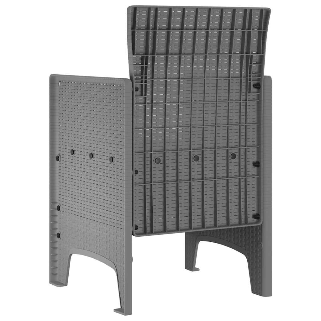Hage Stol med pute 2 pcs Lysegrå 53 x 49 x 85 cm Polypropen