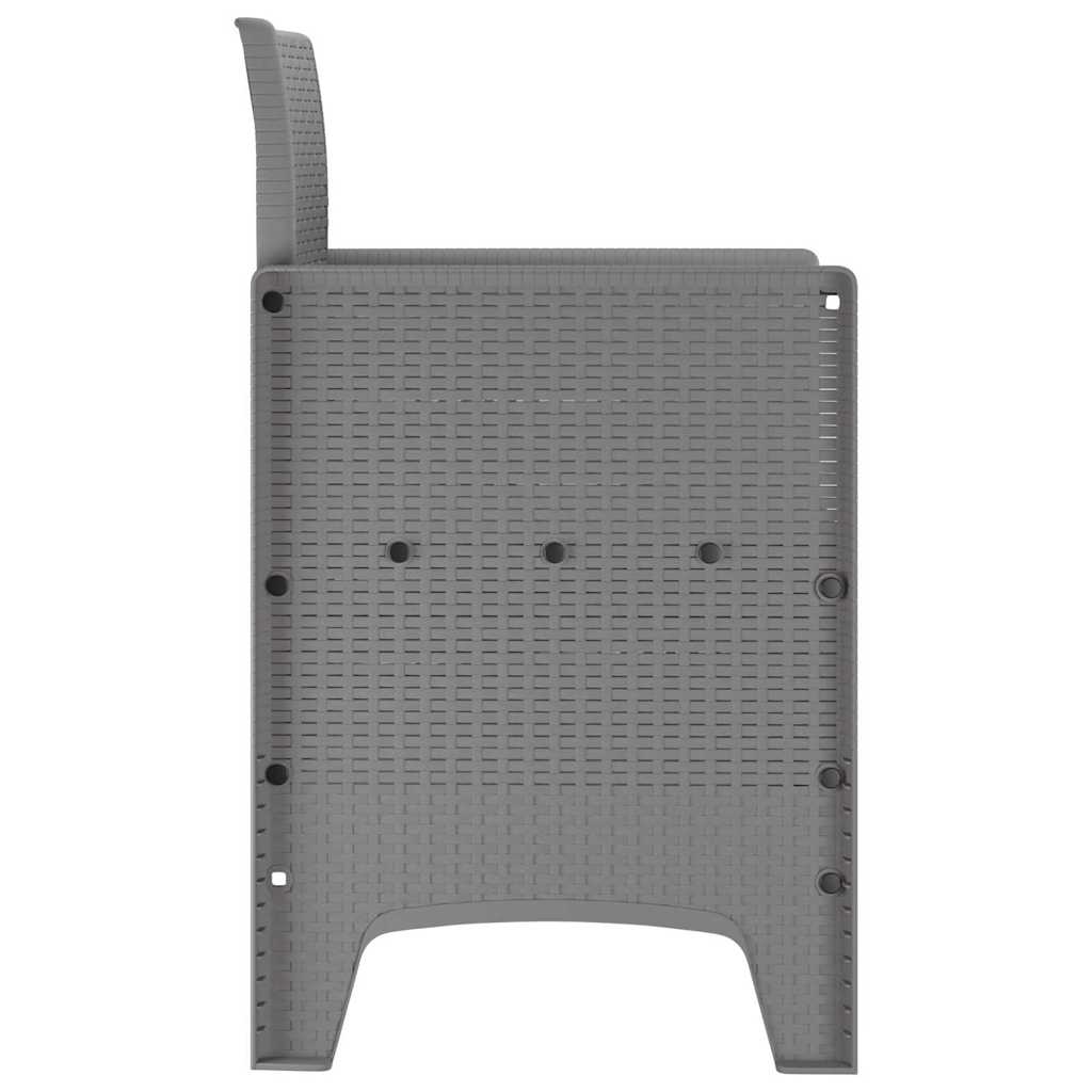 Hage Stol med pute 2 pcs Lysegrå 53 x 49 x 85 cm Polypropen