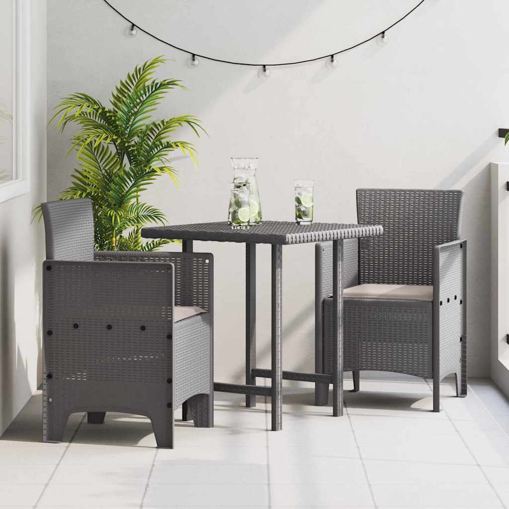 Hage Stol med pute 2 pcs Lysegrå 53 x 49 x 85 cm Polypropen
