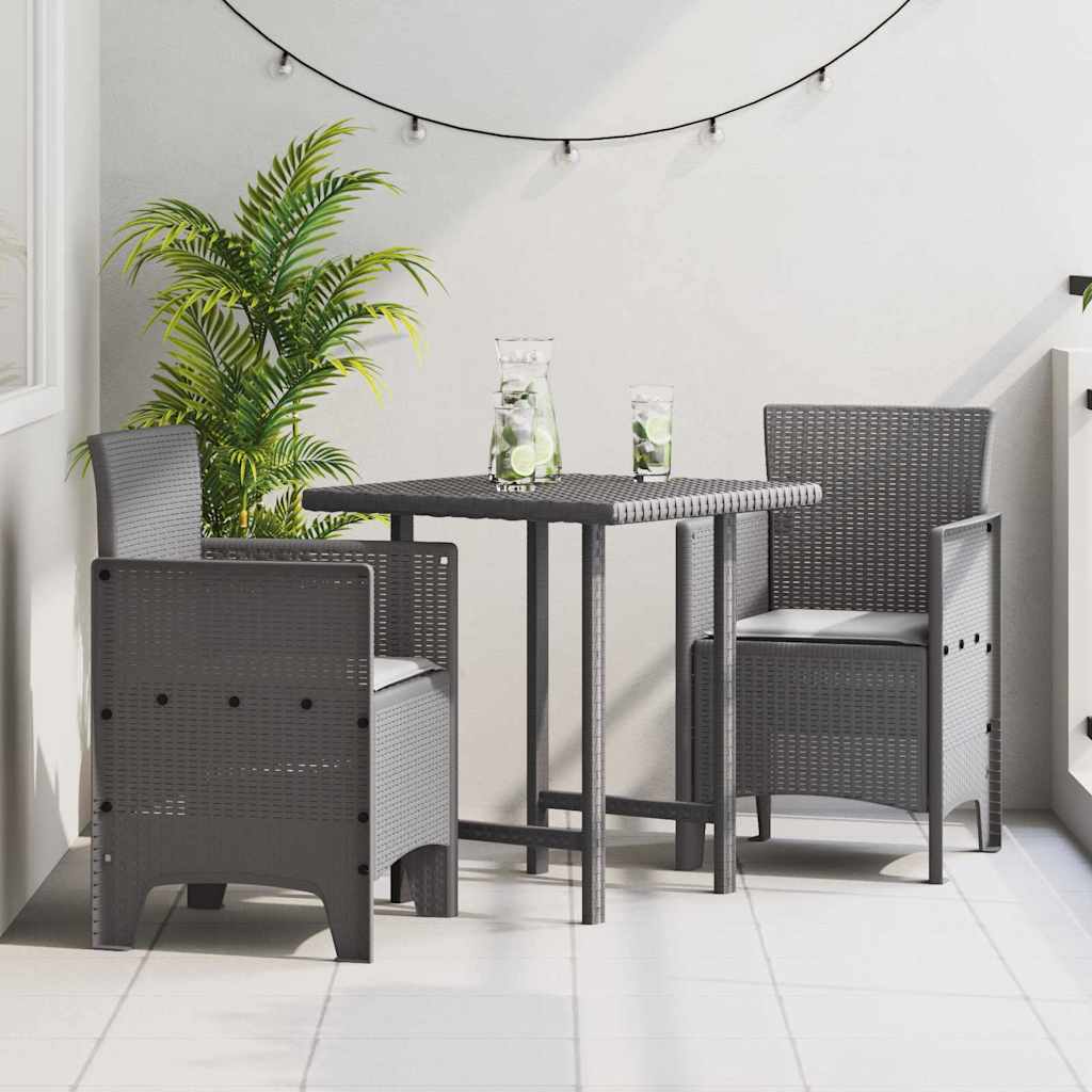 Hage Stol med pute 2 pcs Lysegrå 53 x 49 x 85 cm Polypropen