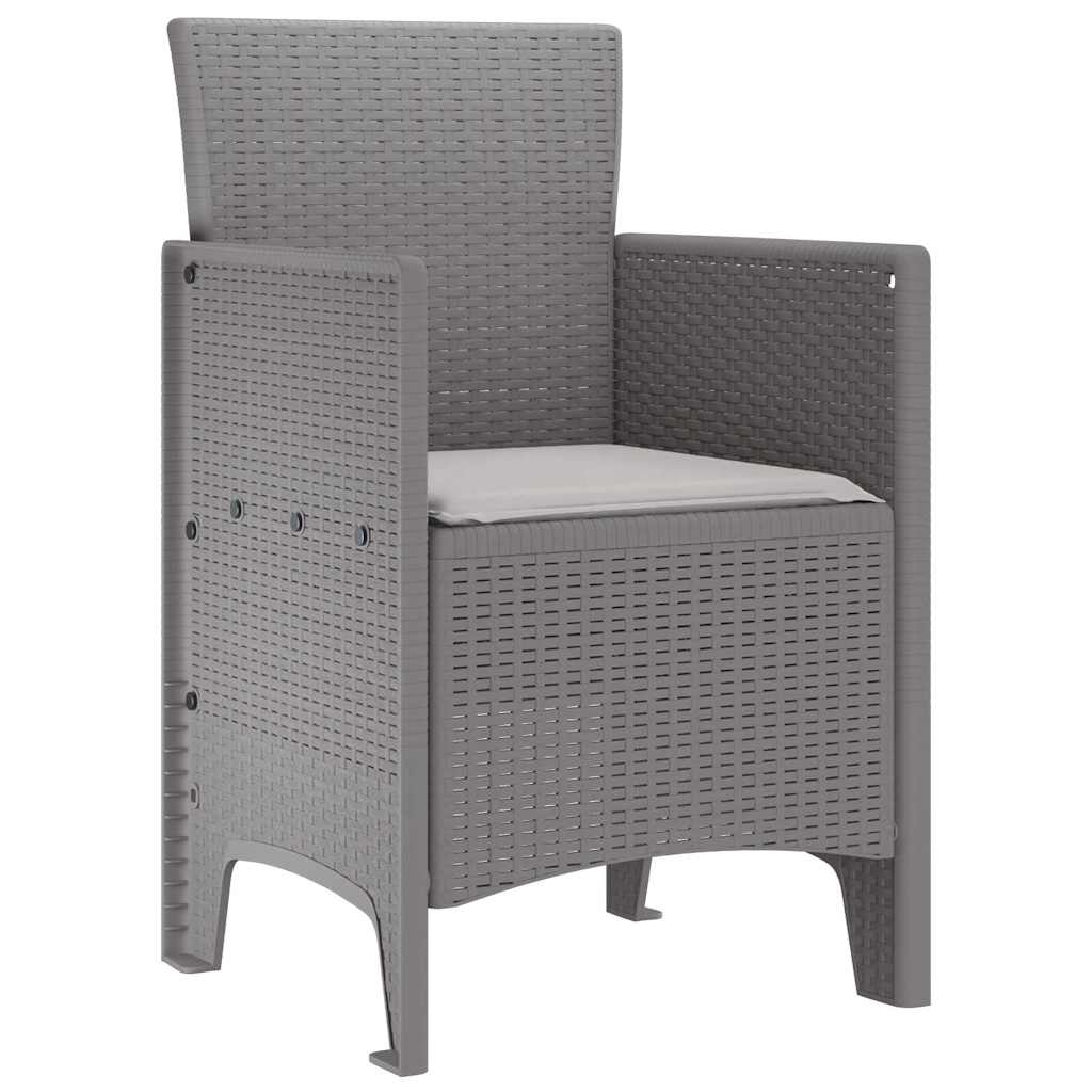 Hage Stol med pute 2 pcs Lysegrå 53 x 49 x 85 cm Polypropen