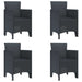 Hage Stol med pute 4 pcs Antrasitt 53 x 49 x 85 cm Polypropen vidaXL