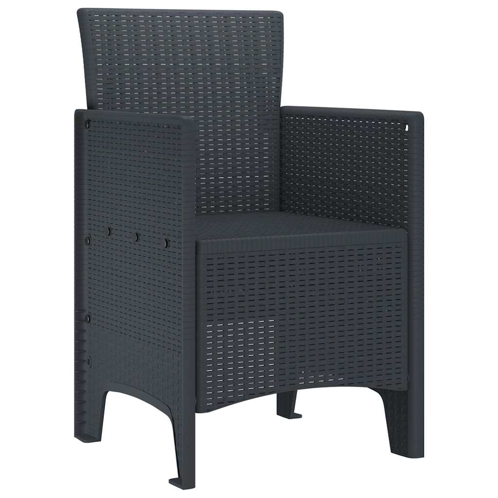 Hage Stol 4 pcs Antrasitt 53 x 49 x 85 cm PP