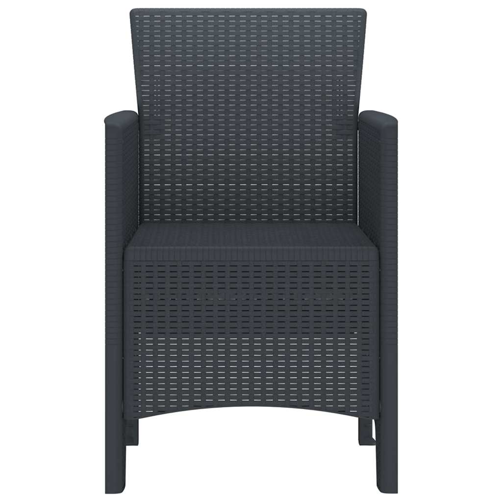 Hage Stol 4 pcs Antrasitt 53 x 49 x 85 cm PP