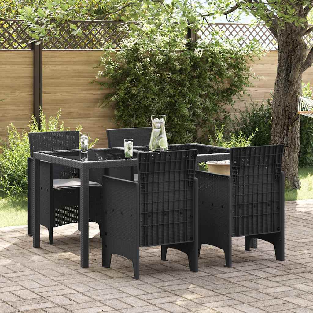 Hage Stol med pute 4 pcs Antrasitt 53 x 49 x 85 cm Polypropen