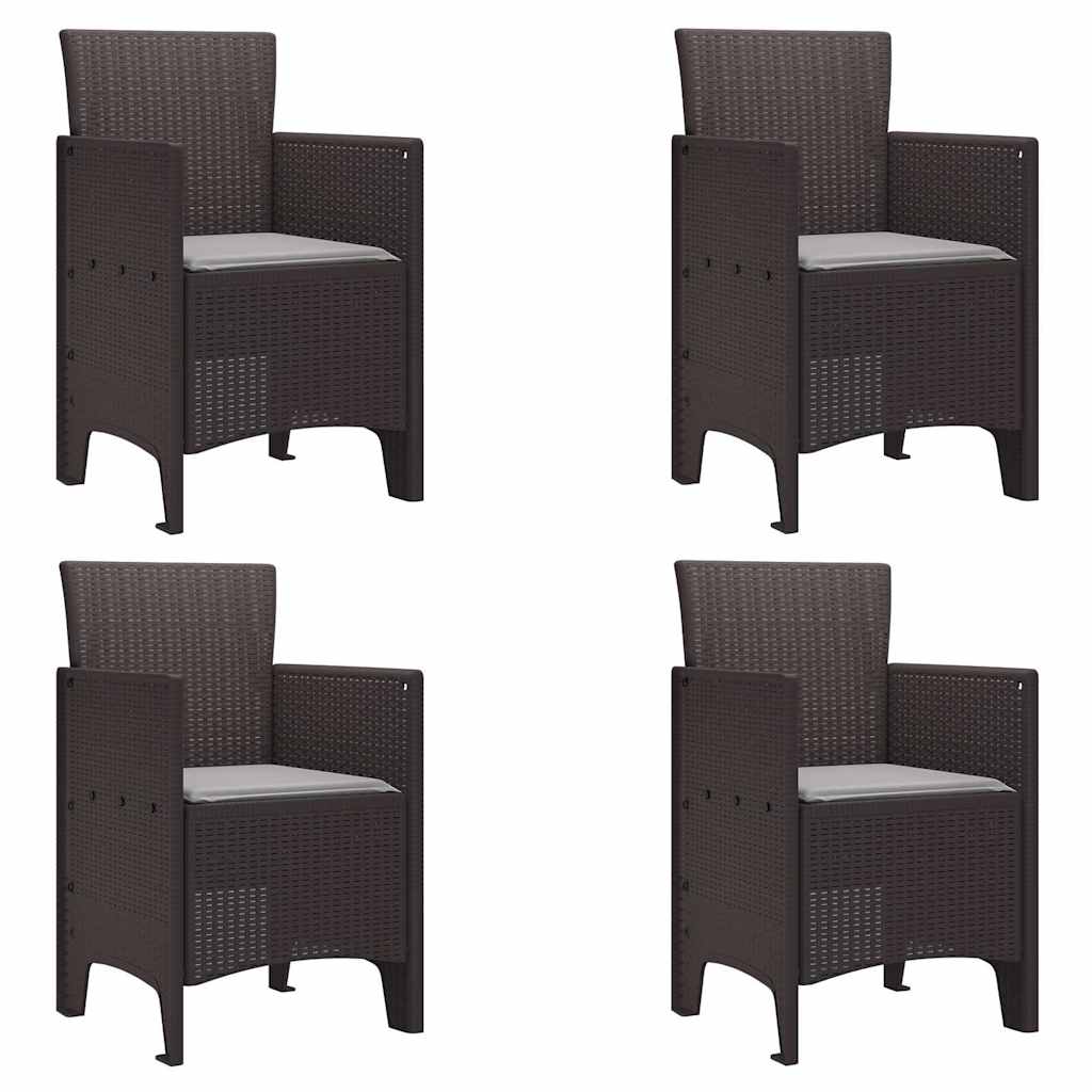 Hage Stol 4 pcs Brun 53 x 49 x 85 cm PP
