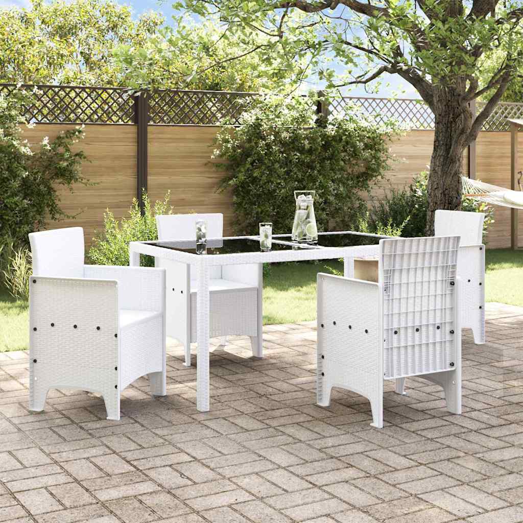 Hage Stol med pute 4 pcs Hvit 53 x 49 x 85 cm Polypropen