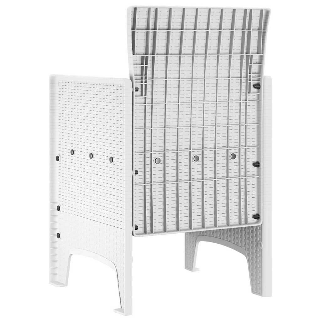 Hage Stol med pute 4 pcs Hvit 53 x 49 x 85 cm Polypropen