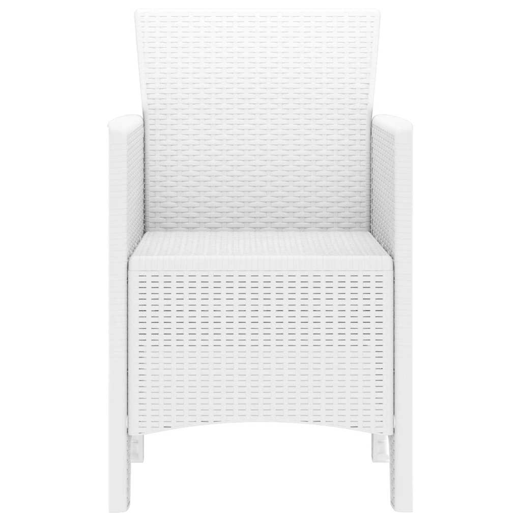 Hage Stol med pute 4 pcs Hvit 53 x 49 x 85 cm Polypropen