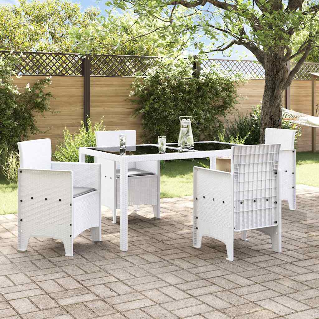 Hage Stol med pute 4 pcs Hvit 53 x 49 x 85 cm Polypropen