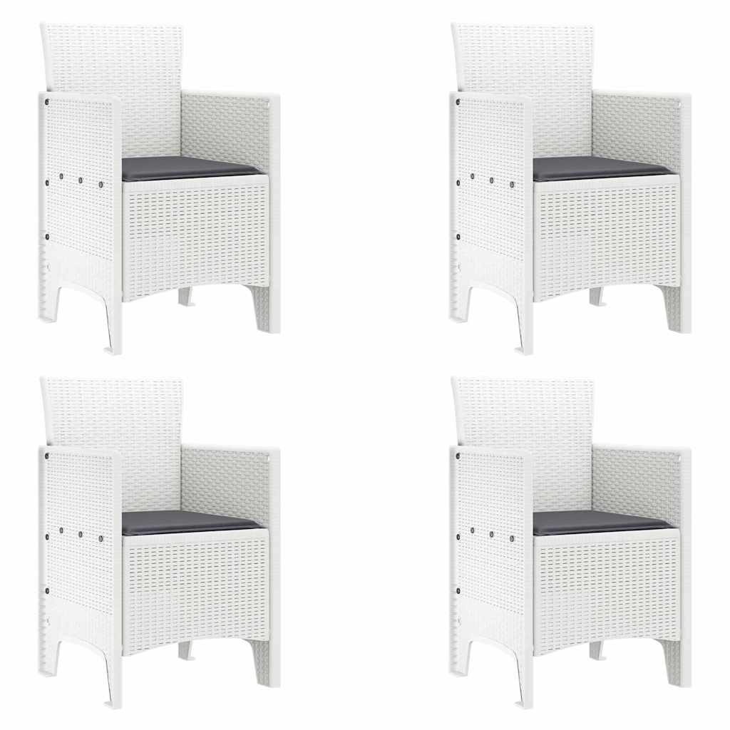 Hage Stol 4 pcs Hvit 53 x 49 x 85 cm PP