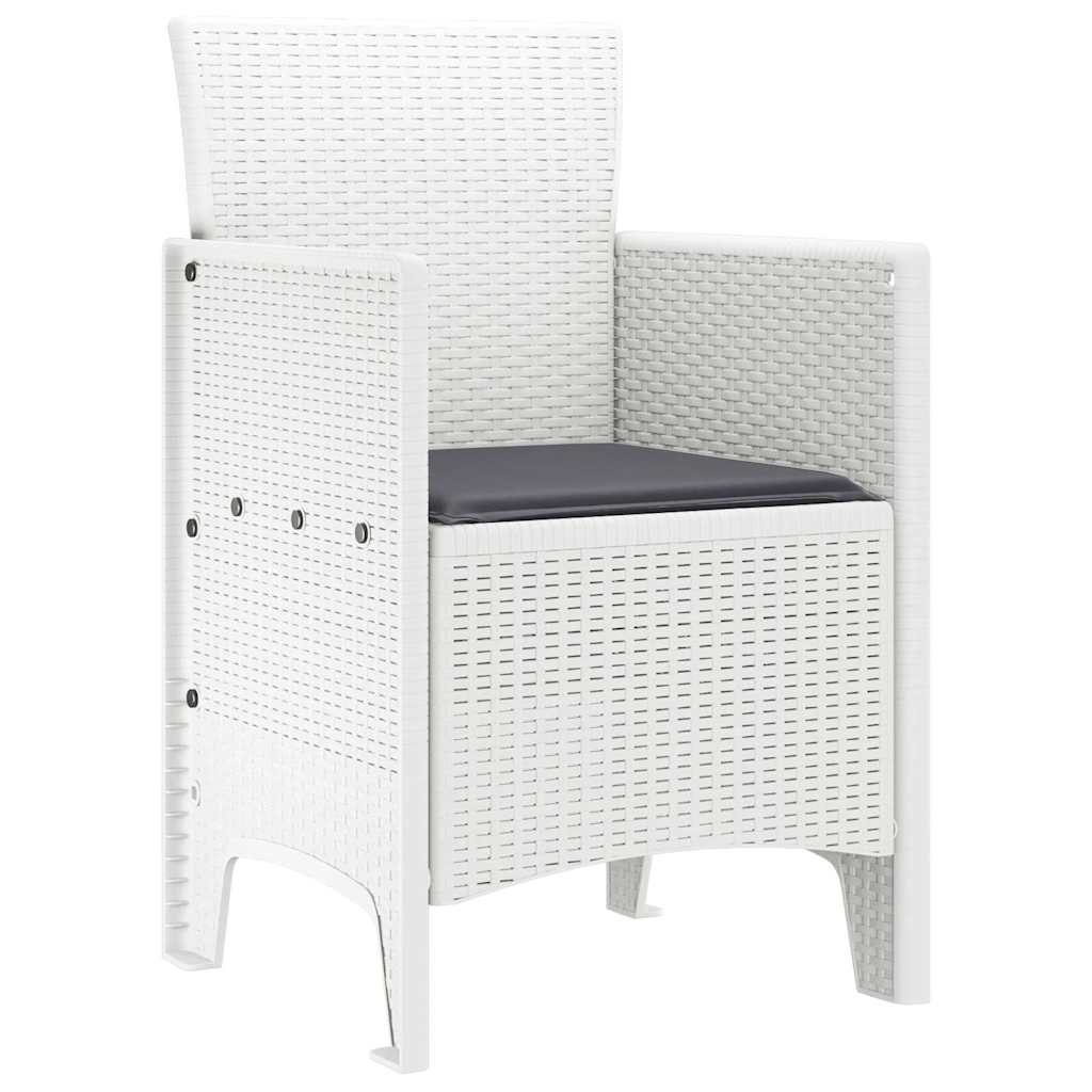 Hage Stol 4 pcs Hvit 53 x 49 x 85 cm PP
