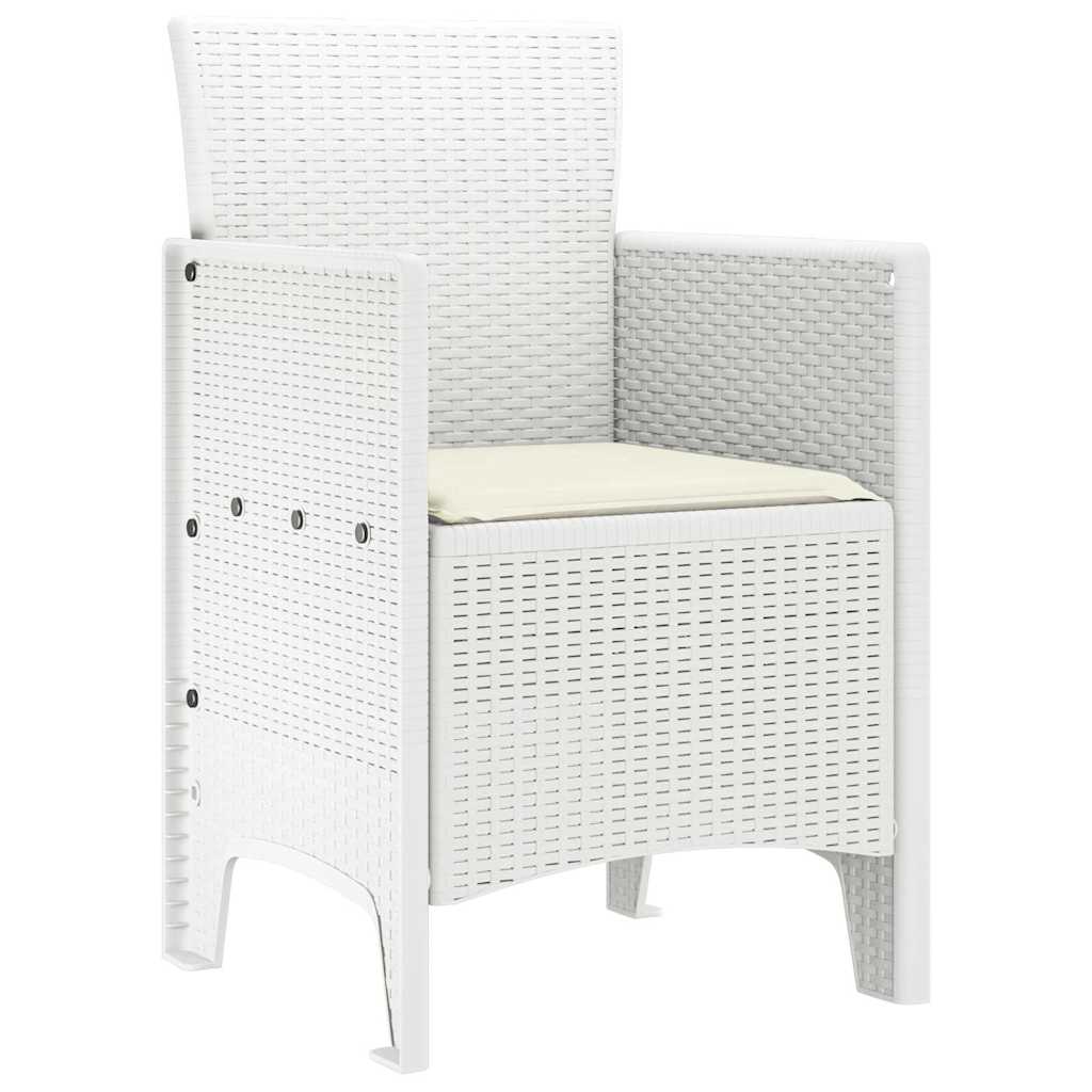 Hage Stol 4 pcs Hvit 53 x 49 x 85 cm PP