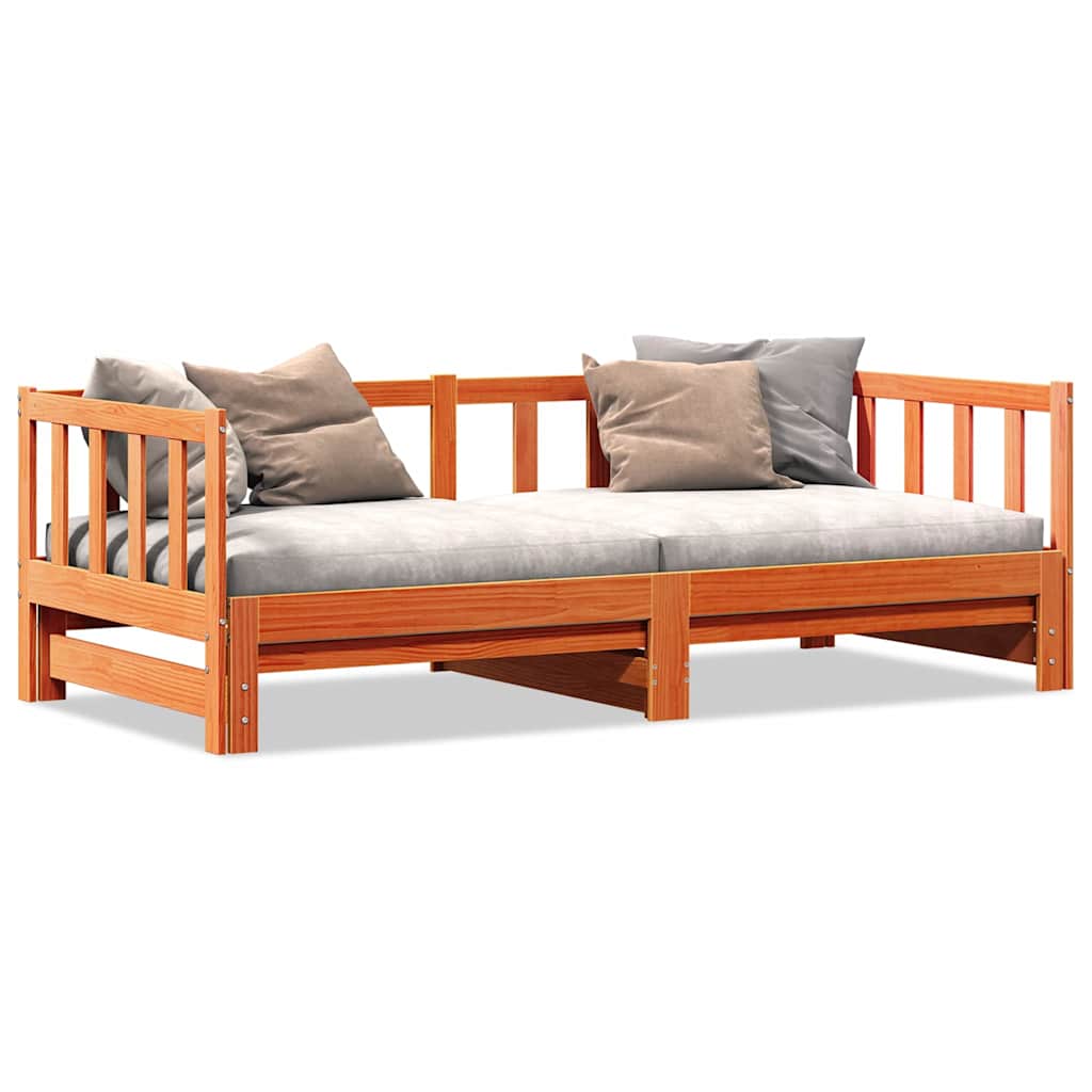 Utrekkseng uten madrass Voksebrun 2x(80x200) cm
