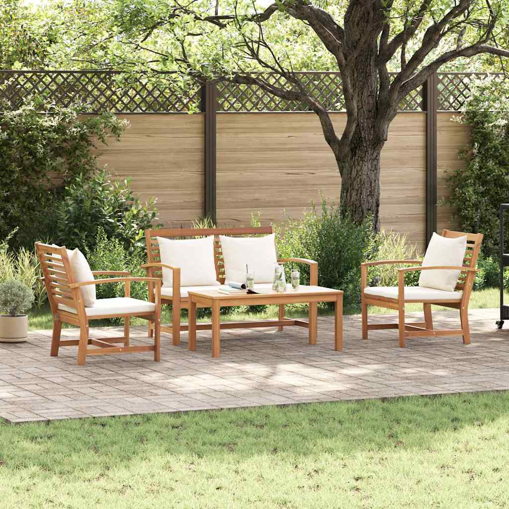 Hagesofa Set Naturlig Heltre teak