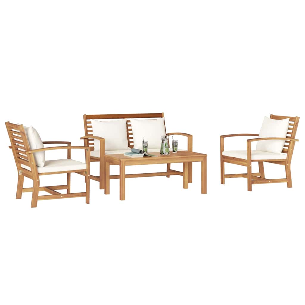 Hagesofa Set Naturlig Heltre teak