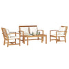 Hagesofa Set Naturlig Heltre teak