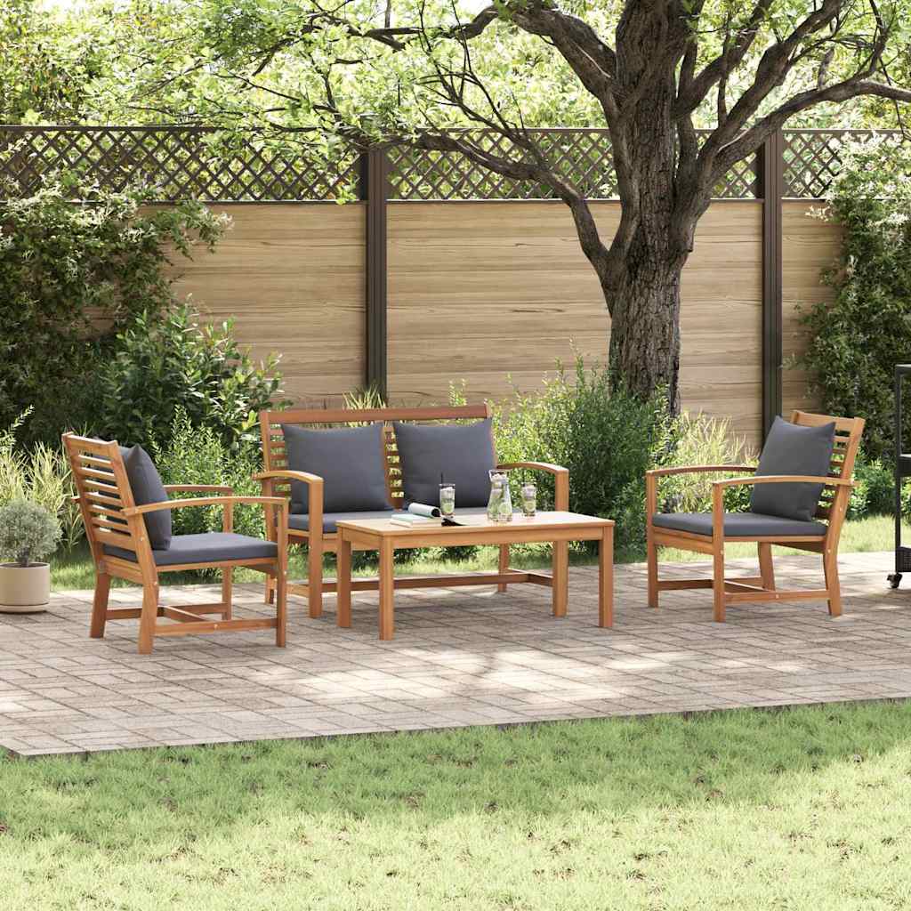 Hagesofa Set Naturlig Heltre teak