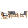 Hagesofa Set Naturlig Heltre teak