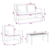 Hagesofa Set Naturlig Heltre teak