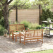 Hagesofa Set 3 pcs Naturlig Massivt Teaktre