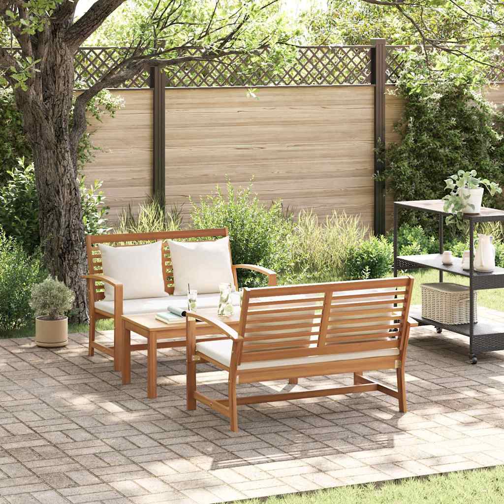 Hagesofa Set Naturlig Heltre teak