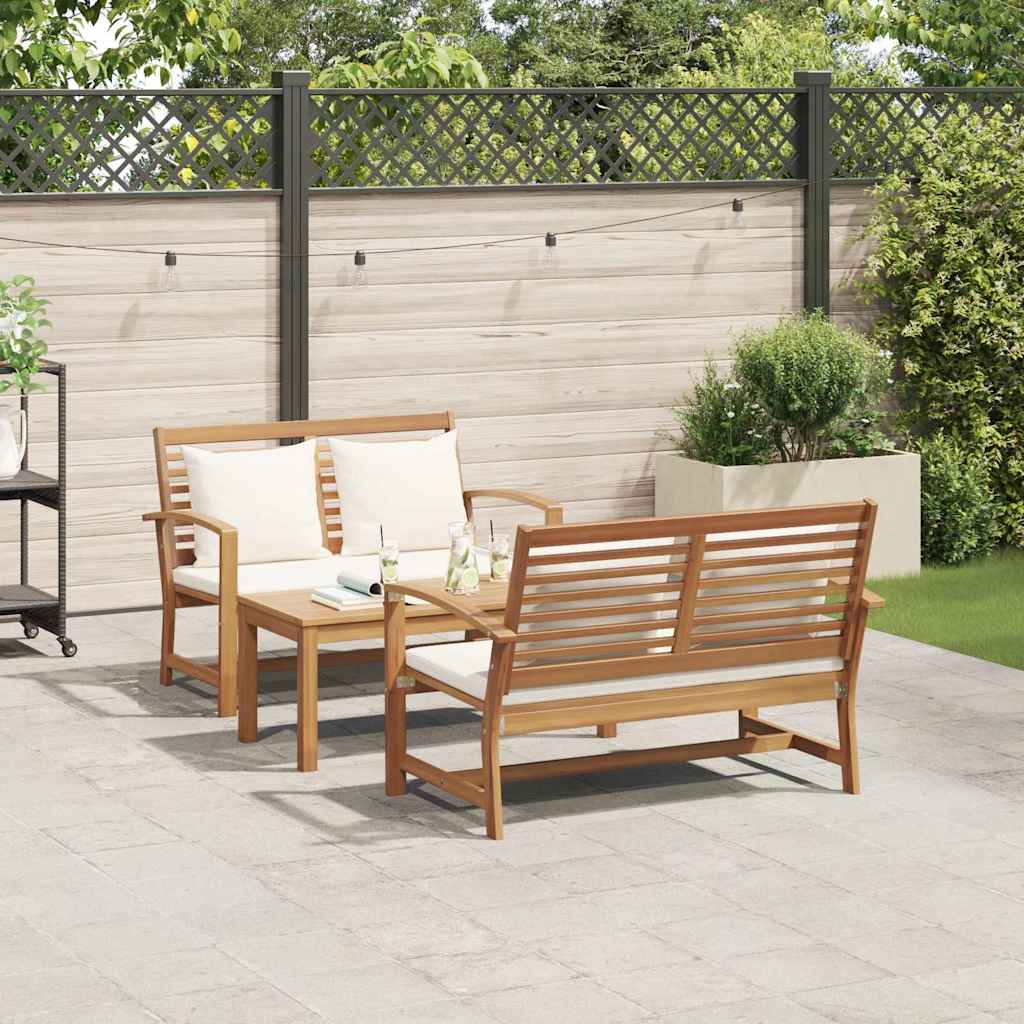Hagesofa Set Naturlig Heltre teak