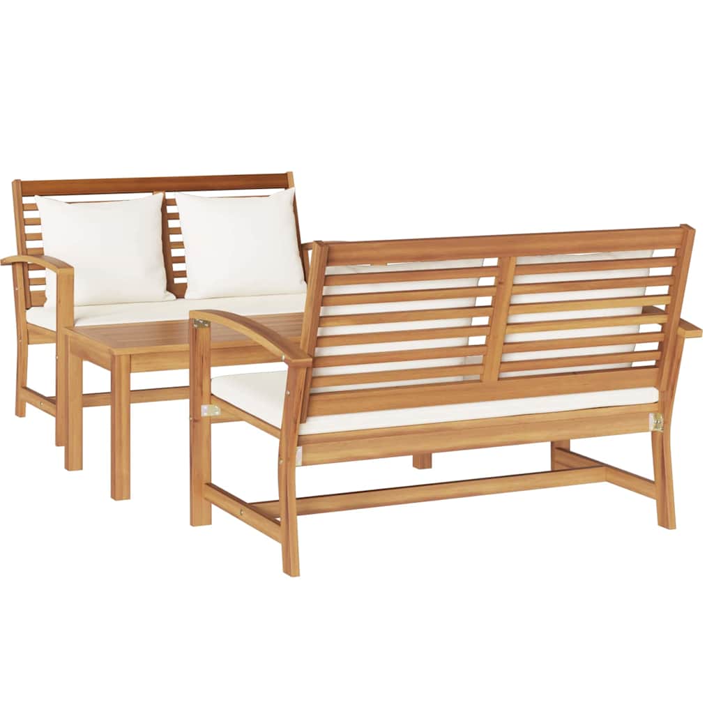 Hagesofa Set Naturlig Heltre teak