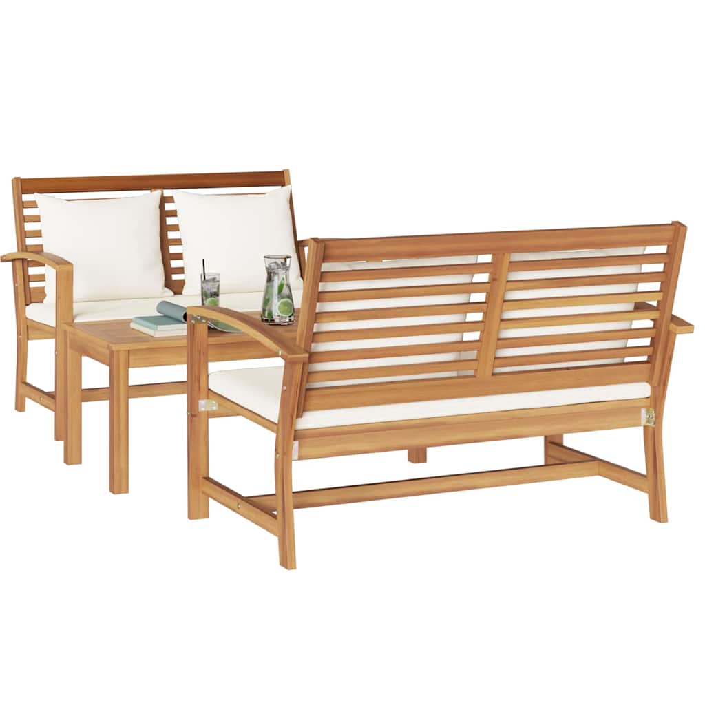 Hagesofa Set Naturlig Heltre teak