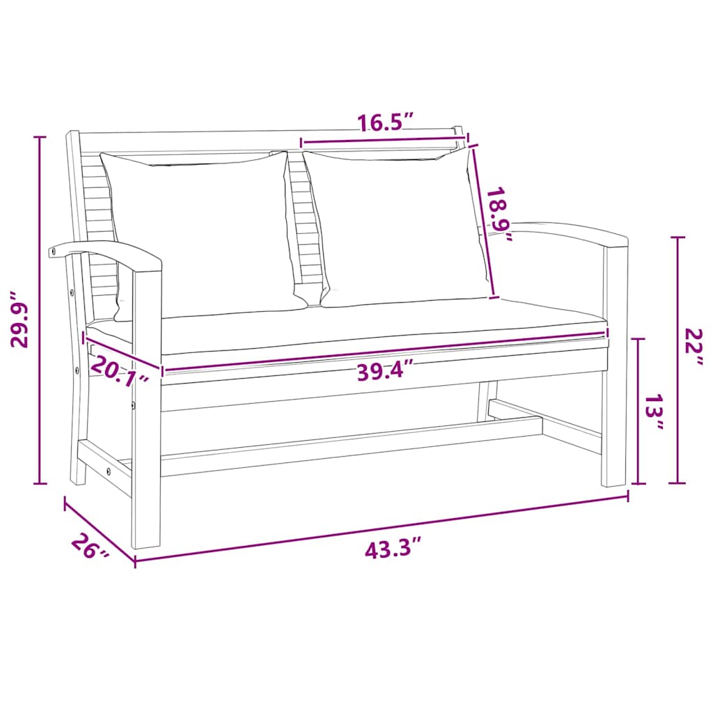 Hagesofa Set Naturlig Heltre teak