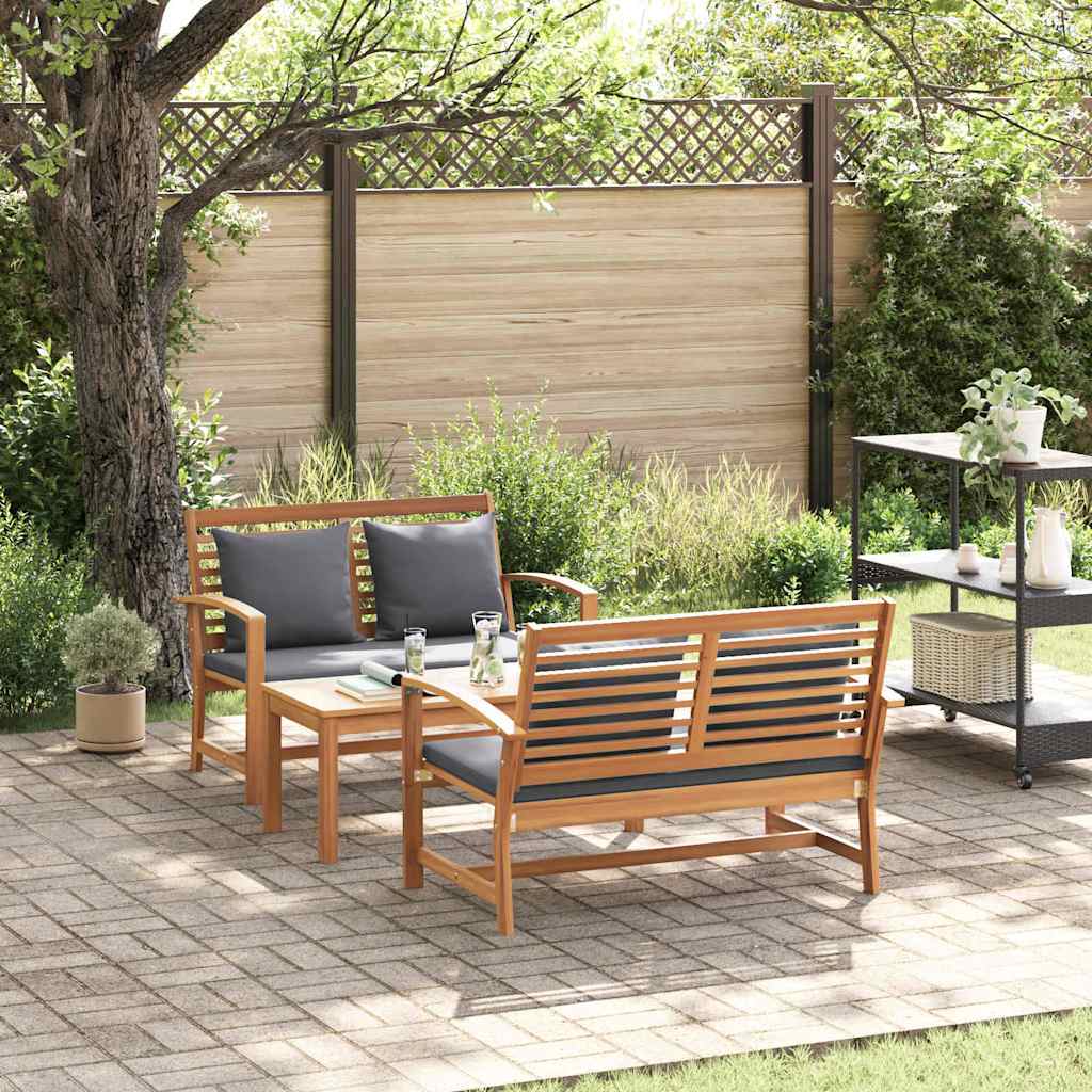 Hagesofa Set Naturlig Heltre teak