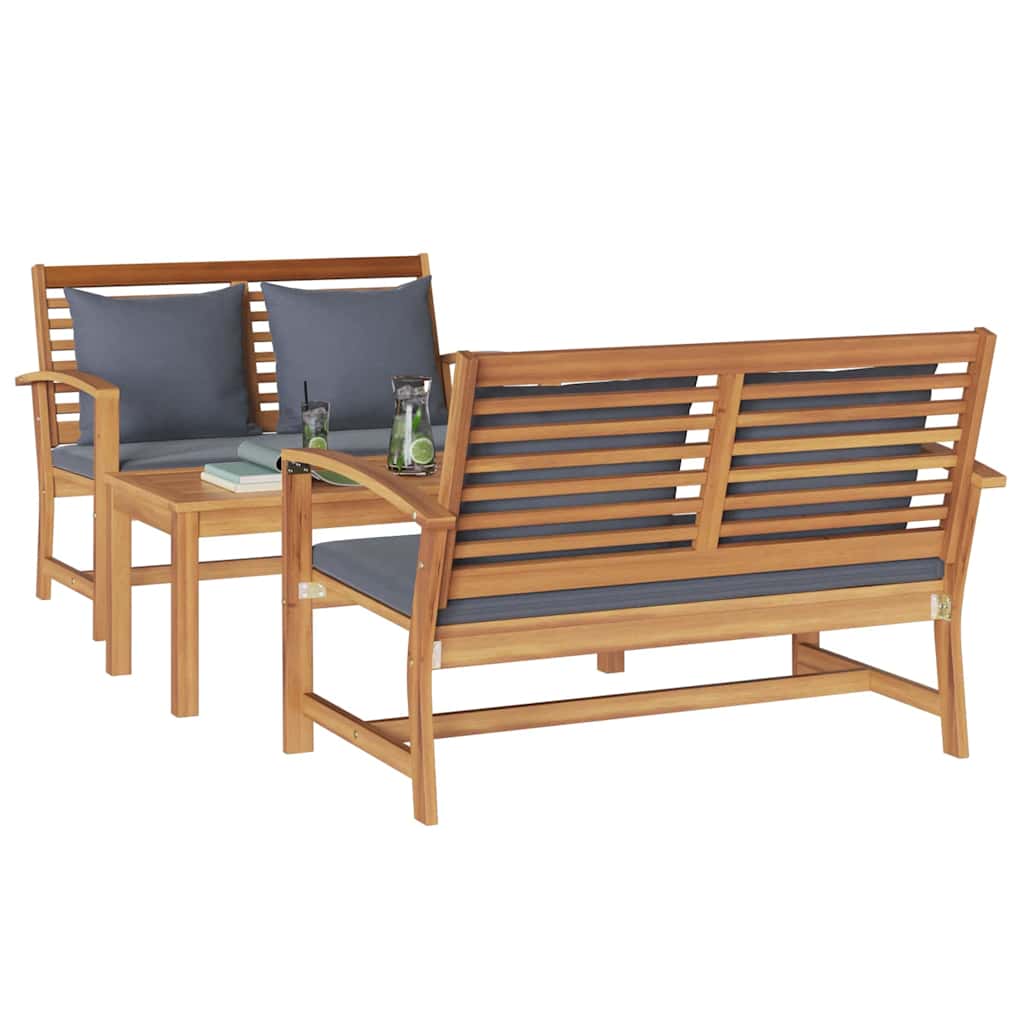 Hagesofa Set Naturlig Heltre teak