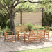 Hagesofa Set 5 pcs Naturlig Massivt Teaktre