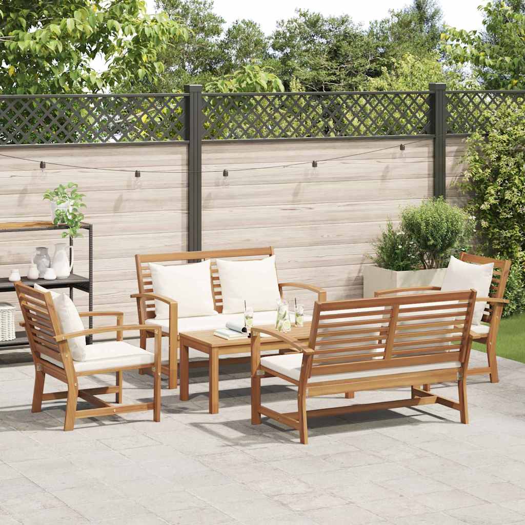 Hagesofa Set Naturlig Heltre teak
