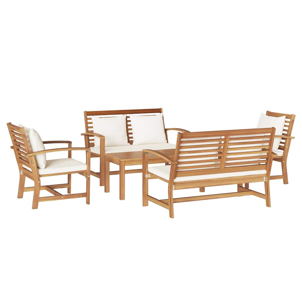 Hagesofa Set Naturlig Heltre teak
