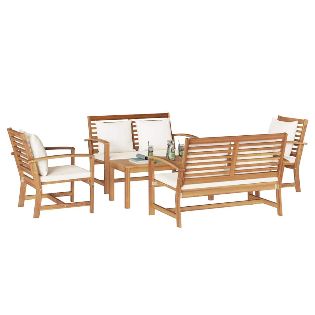 Hagesofa Set Naturlig Heltre teak