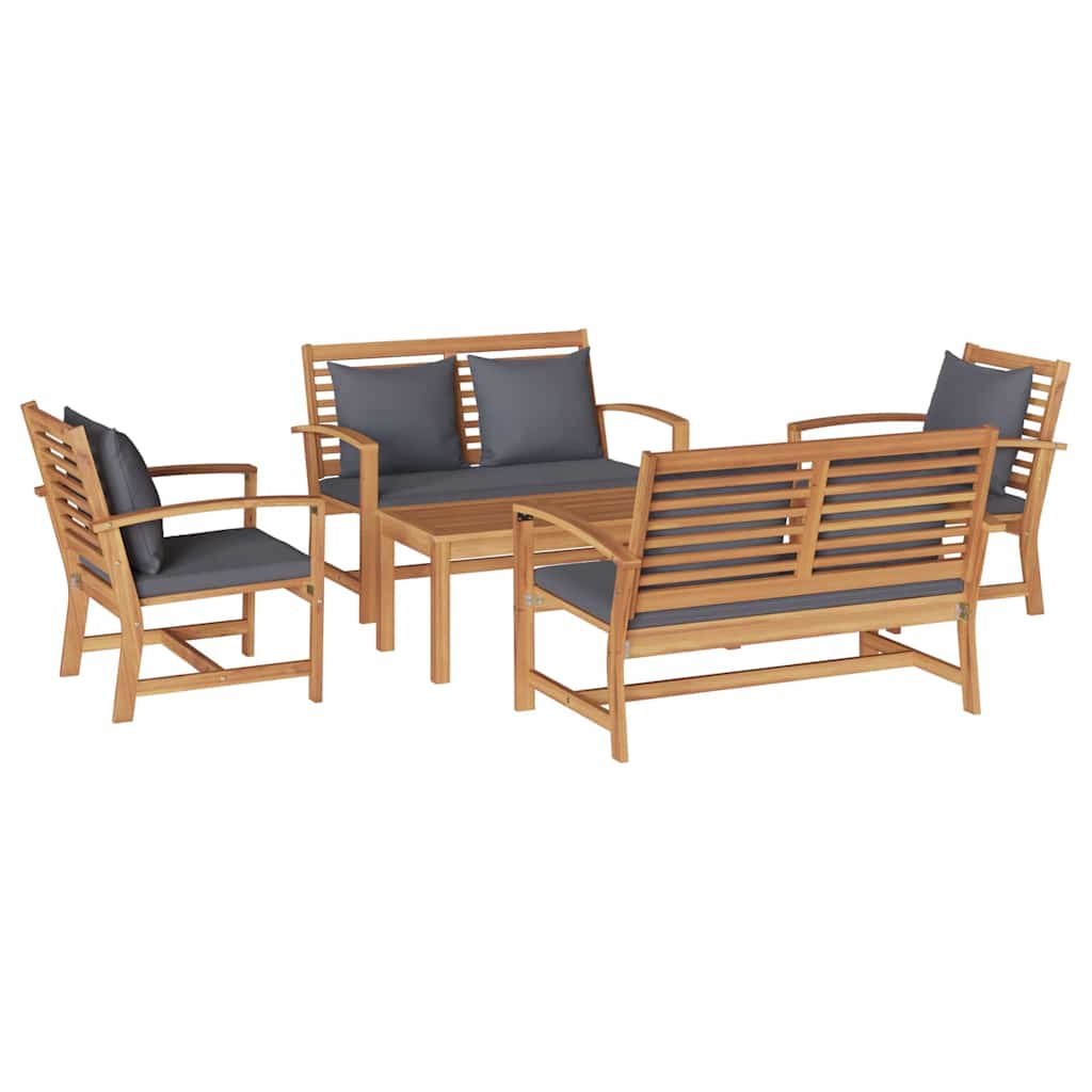 Hagesofa Set Naturlig Heltre teak