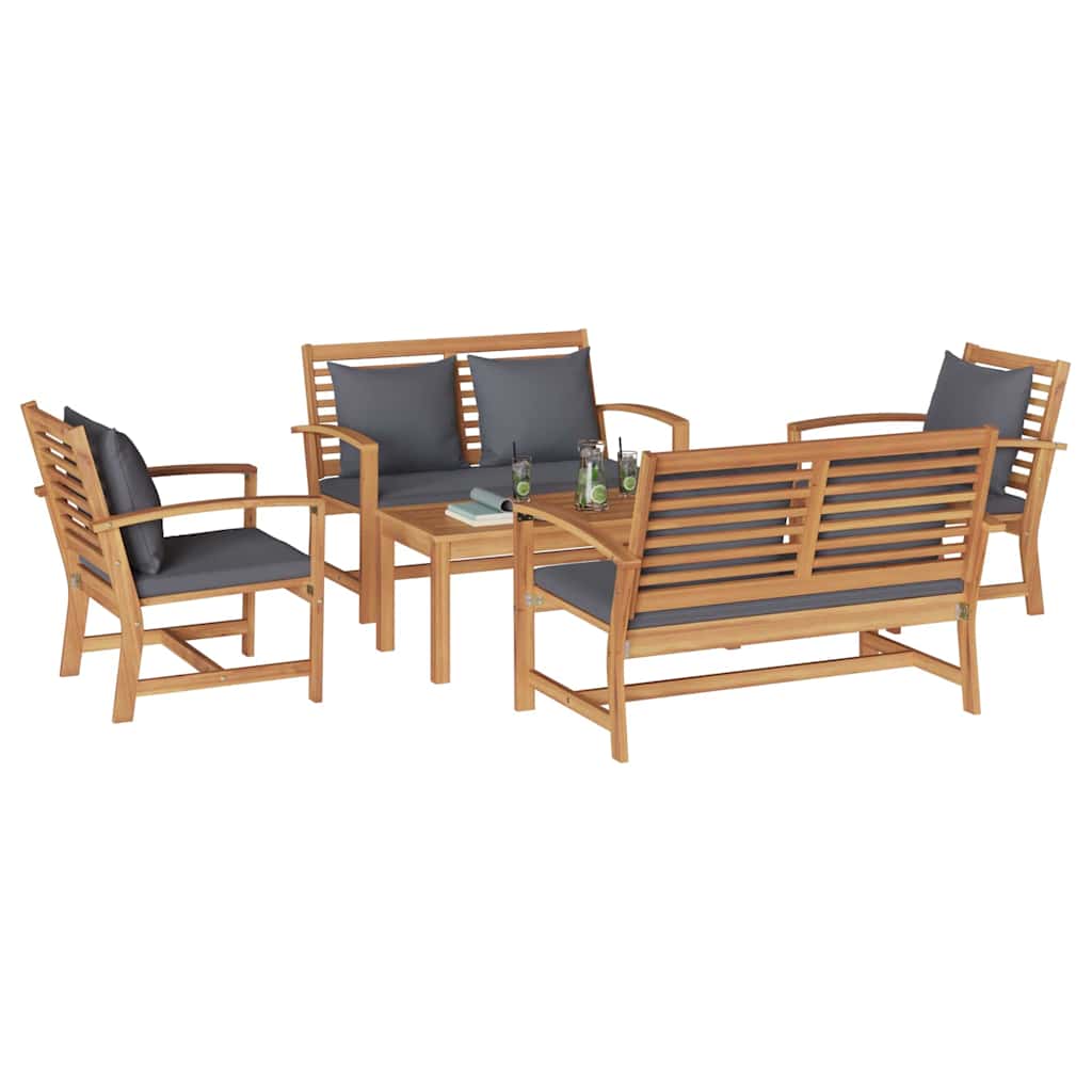 Hagesofa Set Naturlig Heltre teak