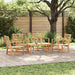 Hagesofa Set 5 pcs Naturlig Massivt Teaktre