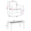 Hagesofa Set Naturlig Heltre teak